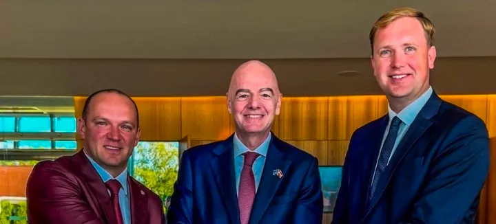 Infantino Opens Latvia FA Headquarters as Latvia Backs FIFA President